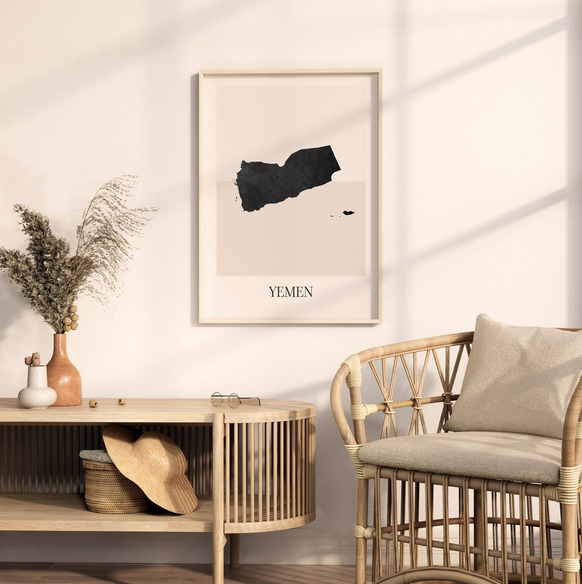yemen map poster - minimalist boho wall art - digital download - image 3
