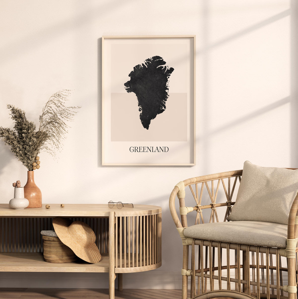 greenland map poster - minimalist boho wall art - digital download - image 3