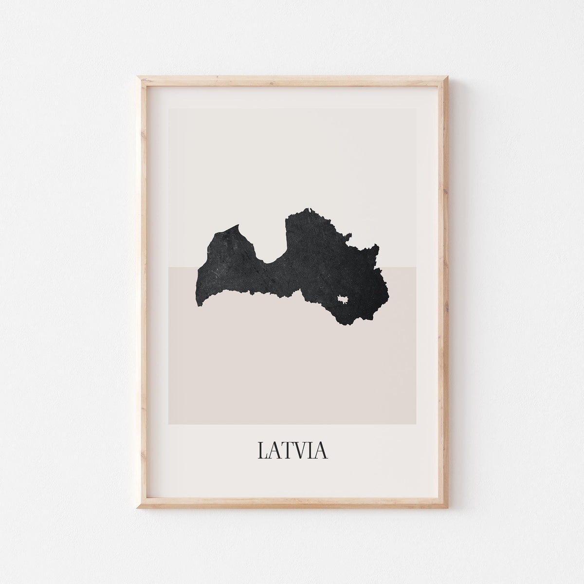 latvia map poster - minimalist boho wall art - digital download - image 1
