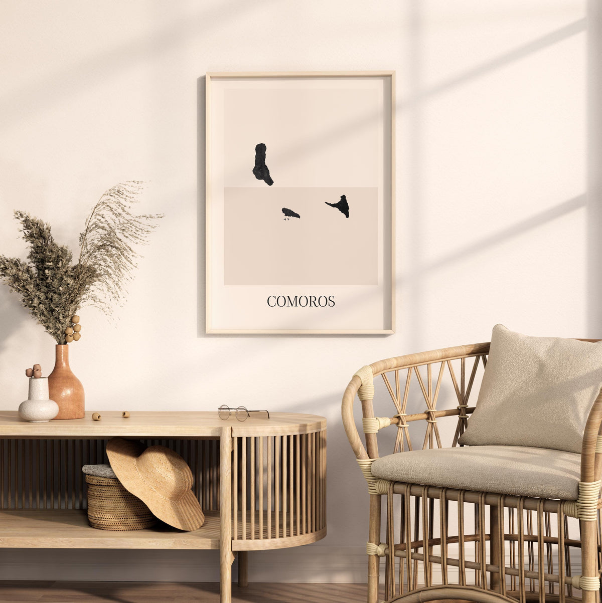 comoros map poster - minimalist boho wall art - digital download - image 3