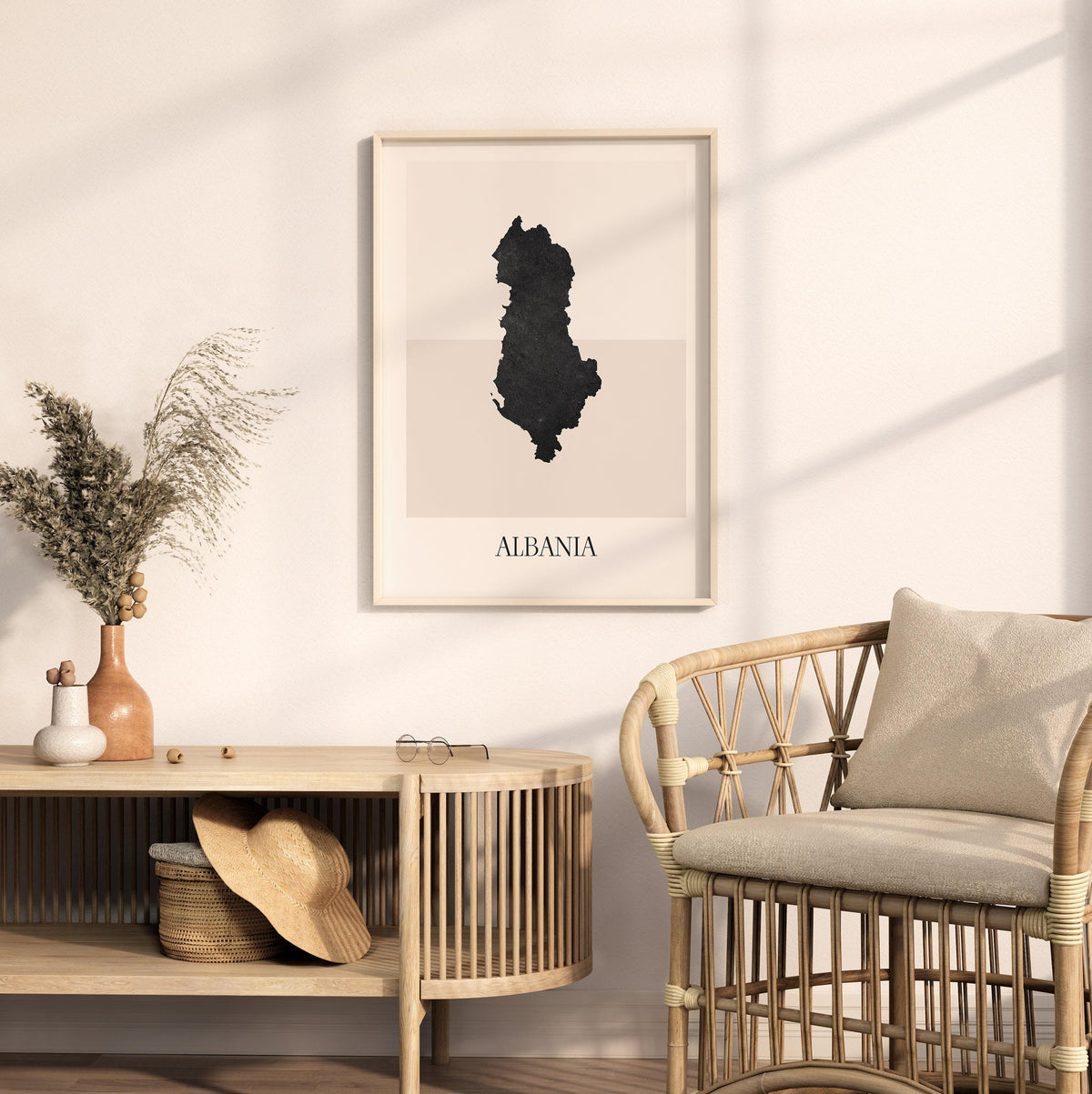 albania map poster - minimalist boho wall art - digital download - image 3