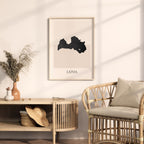 latvia map poster - minimalist boho wall art - digital download - image 3
