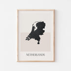 netherlands map poster - minimalist boho wall art - digital download - image 1