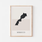 morocco map poster - minimalist boho wall art - digital download - image 1