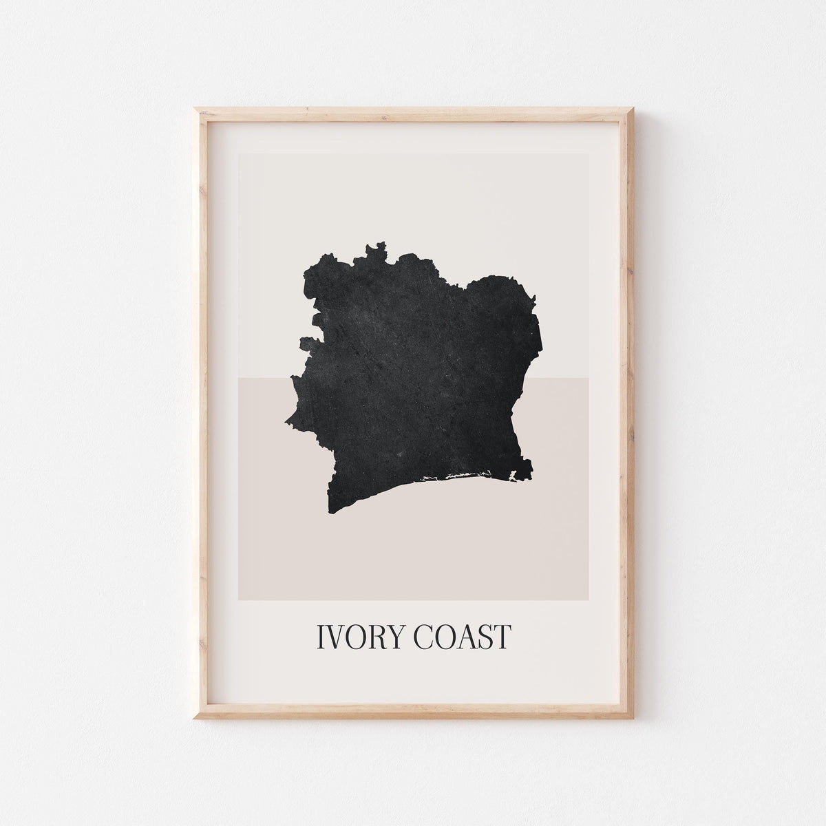 ivory coast map poster - minimalist boho wall art - digital download - image 1