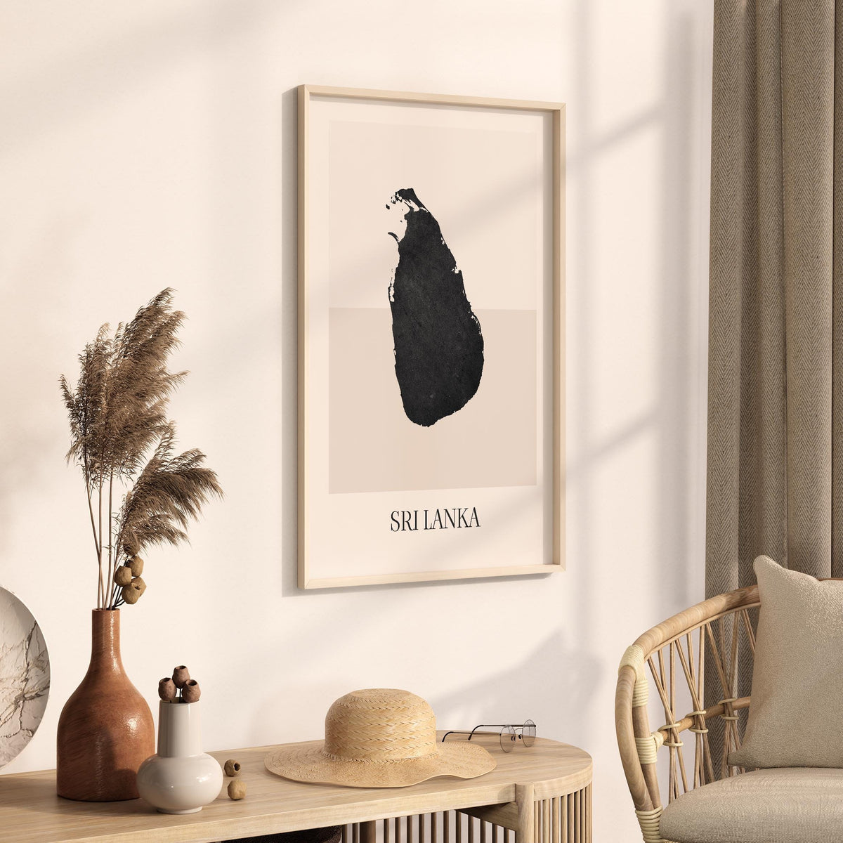 sri lanka map poster - minimalist boho wall art - digital download - image 2