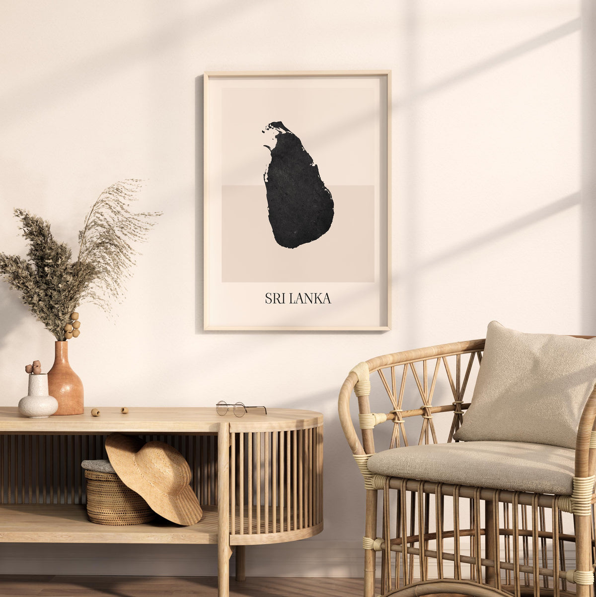 sri lanka map poster - minimalist boho wall art - digital download - image 3