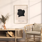 ivory coast map poster - minimalist boho wall art - digital download - image 3