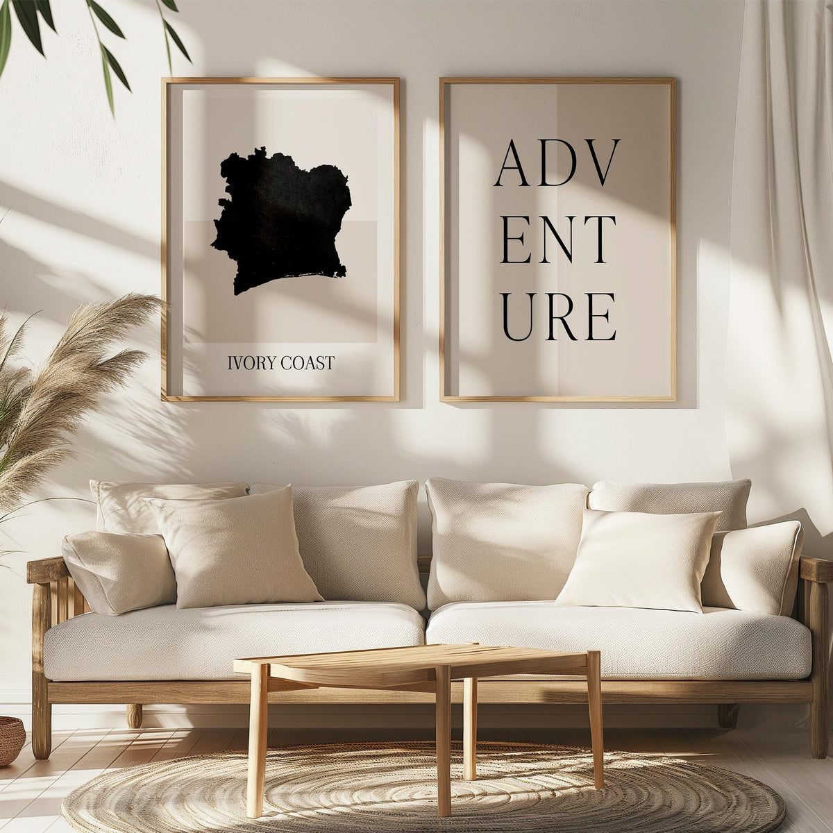 ivory coast map poster - minimalist boho wall art - digital download - image 5