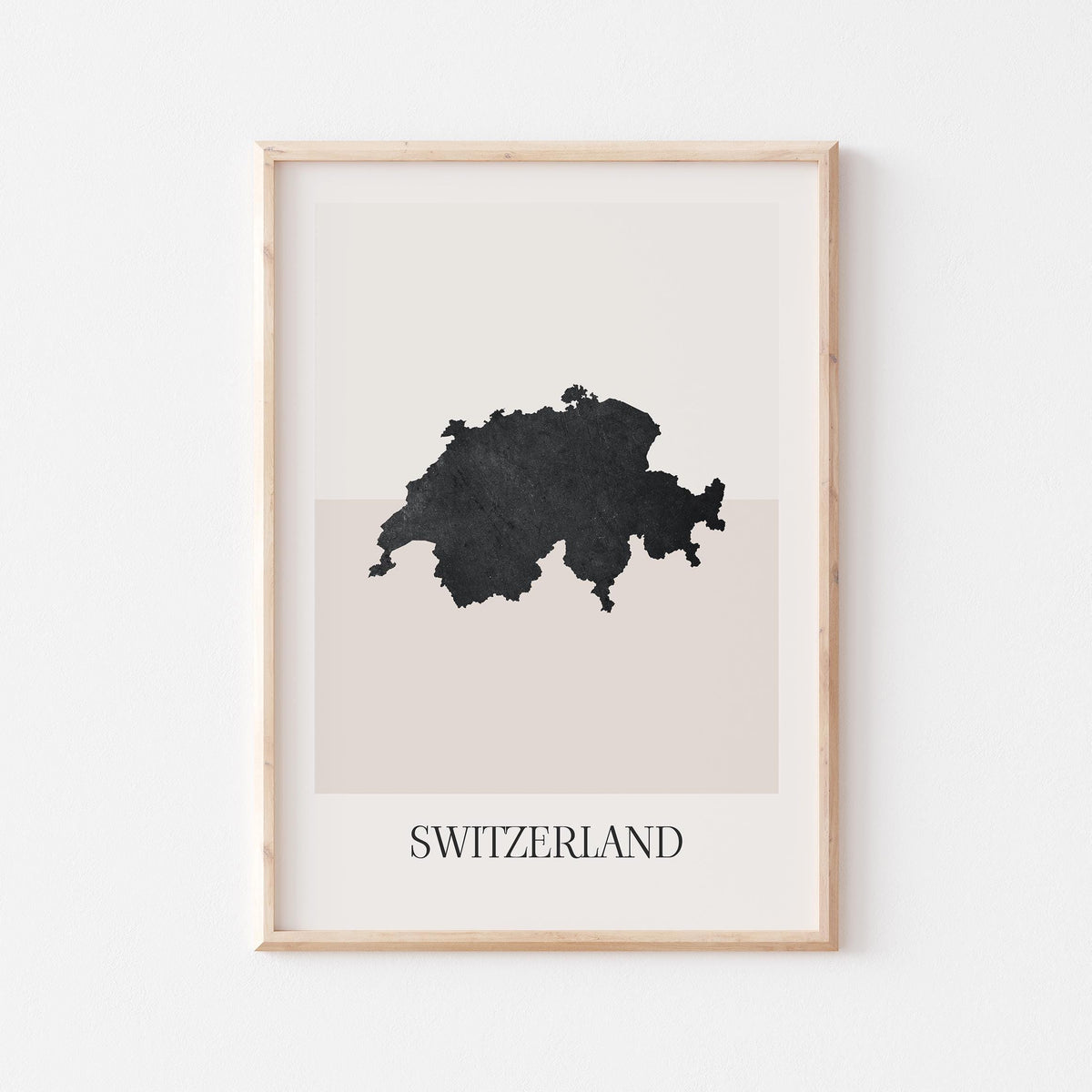 switzerland map poster - minimalist boho wall art - digital download - image 1