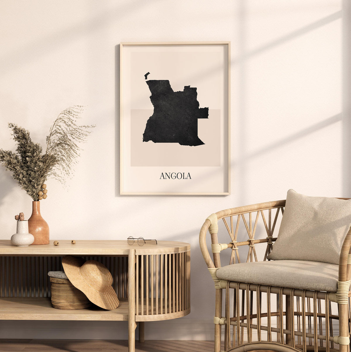 angola map poster - minimalist boho wall art - digital download - image 3