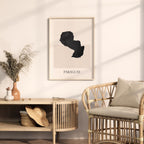 paraguay map poster - minimalist boho wall art - digital download - image 3
