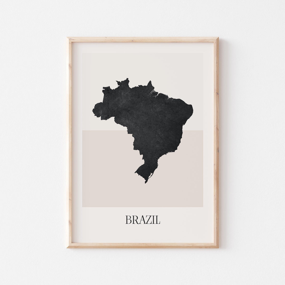 brazil map poster - minimalist boho wall art - digital download - image 1