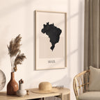 brazil map poster - minimalist boho wall art - digital download - image 2