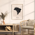 brazil map poster - minimalist boho wall art - digital download - image 3