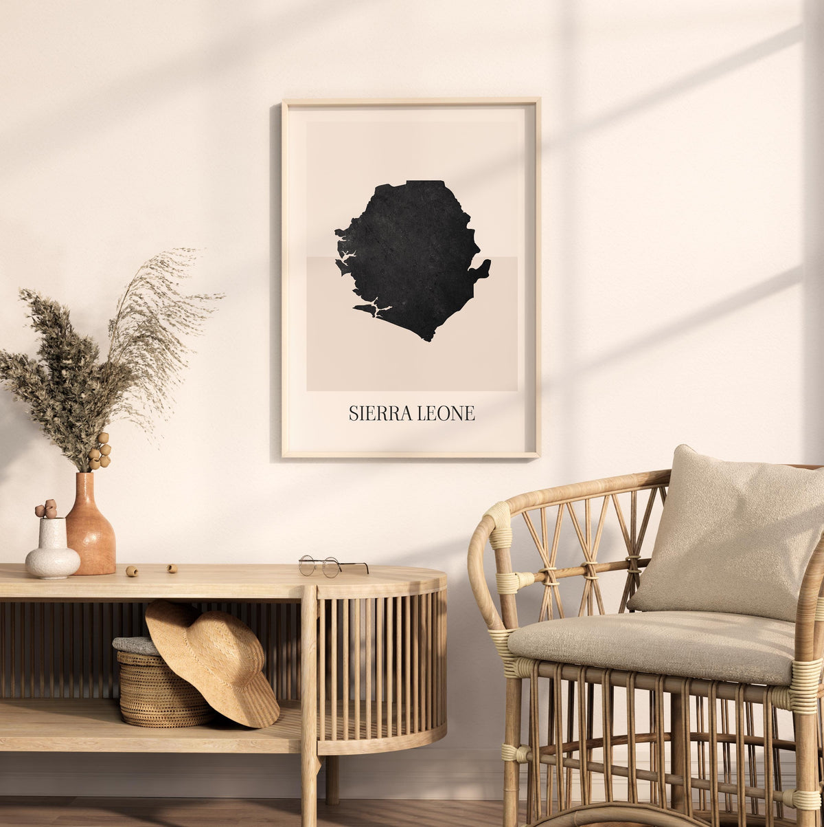 sierra leone map poster - minimalist boho wall art - digital download - image 3