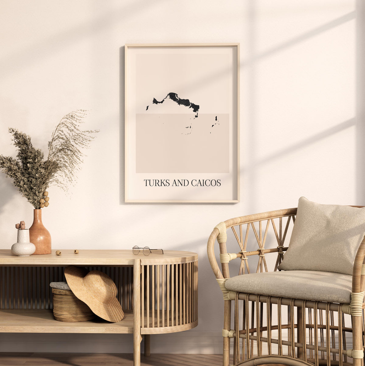 turks and caicos map poster - minimalist boho wall art - digital download - image 3