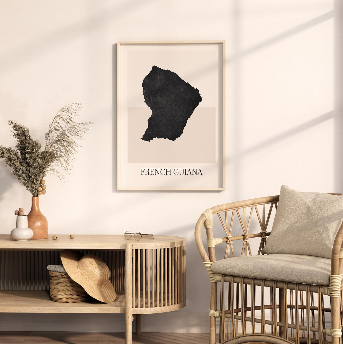french guiana map poster - minimalist boho wall art - digital download - image 3