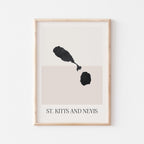 saint kitts and nevis map poster - minimalist boho wall art - digital download - image 1