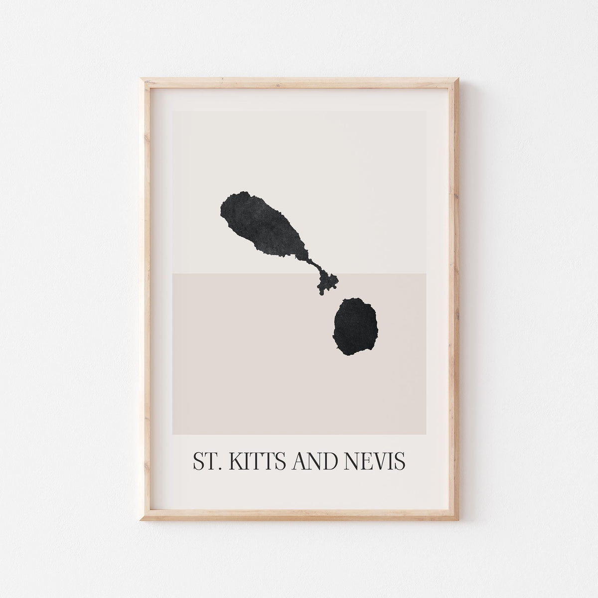 saint kitts and nevis map poster - minimalist boho wall art - digital download - image 1