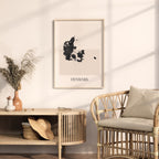 denmark map poster - minimalist boho wall art - digital download - image 3