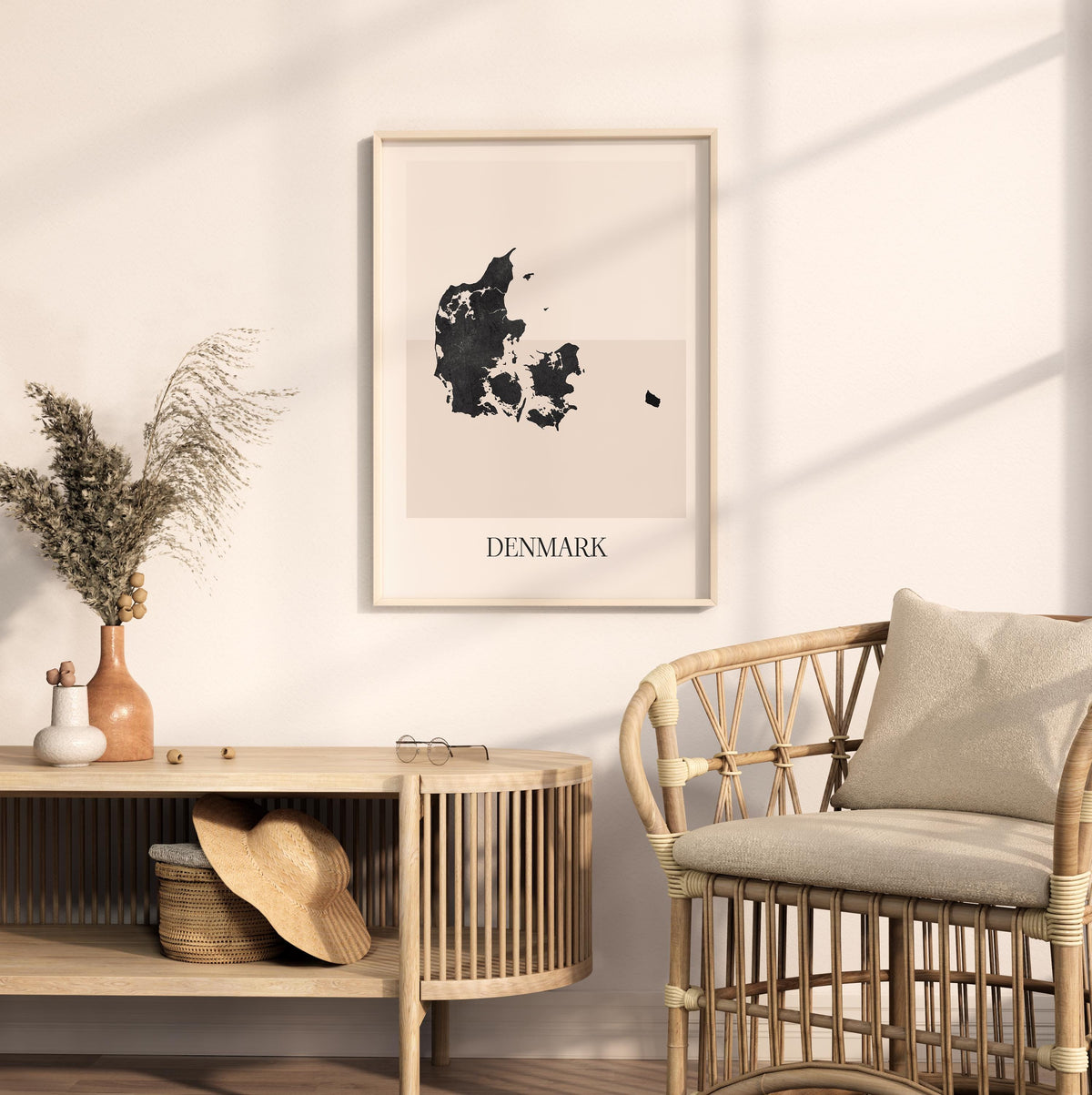 denmark map poster - minimalist boho wall art - digital download - image 3