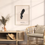 sweden map poster - minimalist boho wall art - digital download - image 3