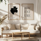 gabon map poster - minimalist boho wall art - digital download - image 5