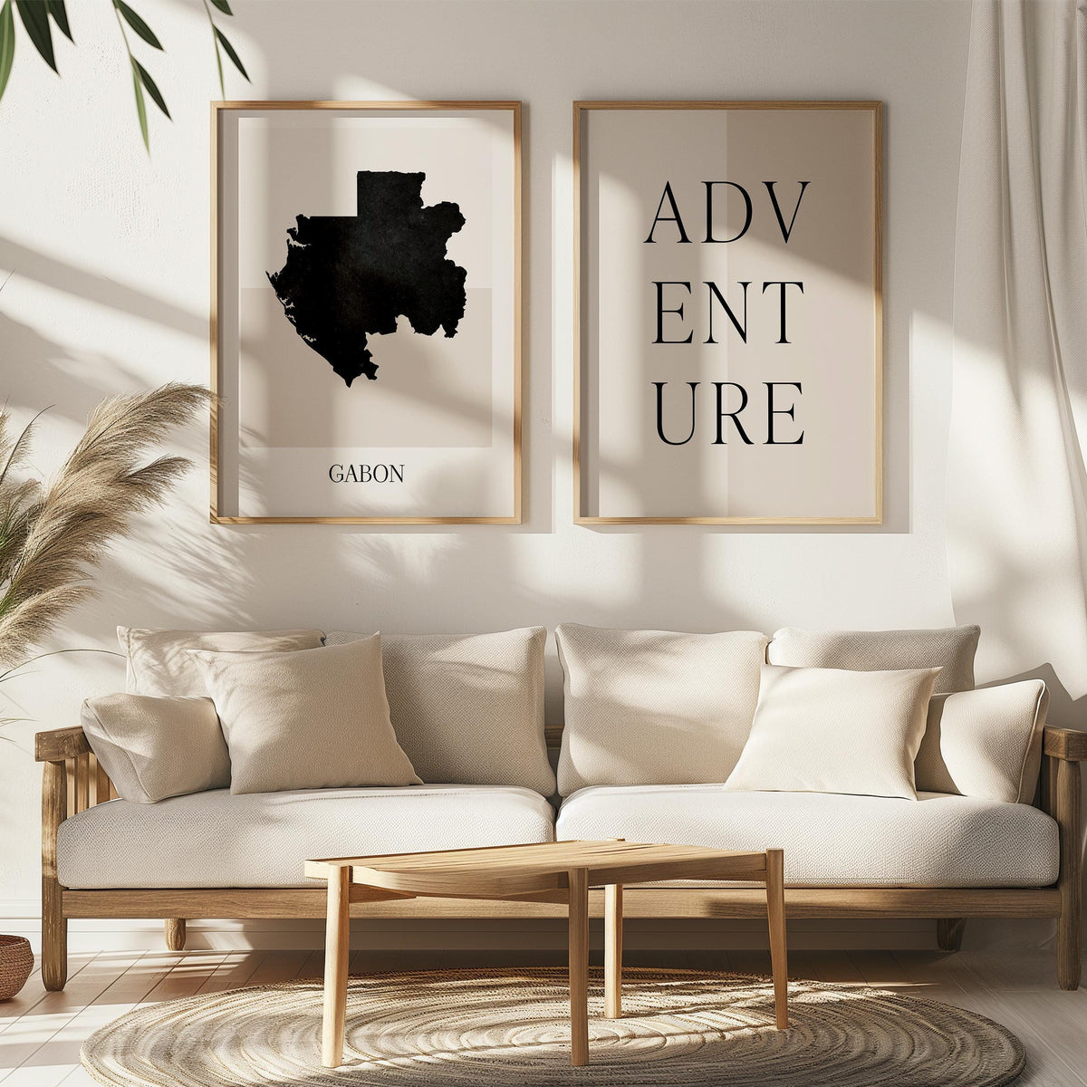 gabon map poster - minimalist boho wall art - digital download - image 5