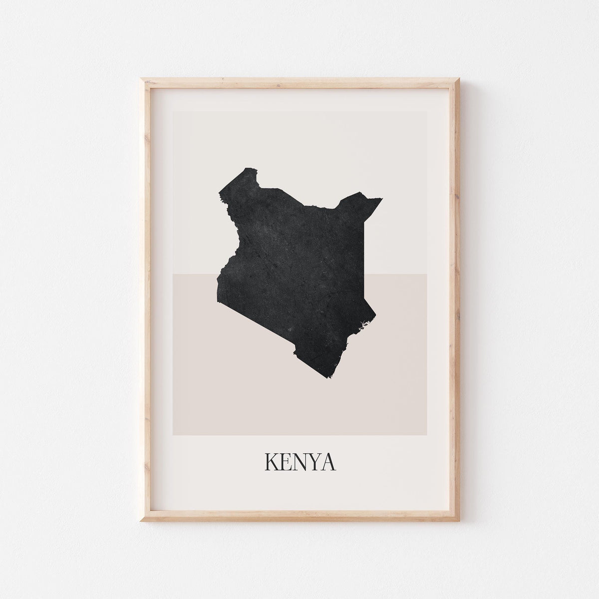 kenya map poster - minimalist boho wall art - digital download - image 1
