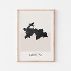 tajikistan map poster - minimalist boho wall art - digital download - image 1