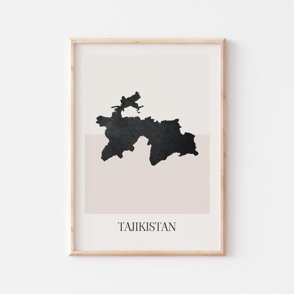 tajikistan map poster - minimalist boho wall art - digital download - image 1