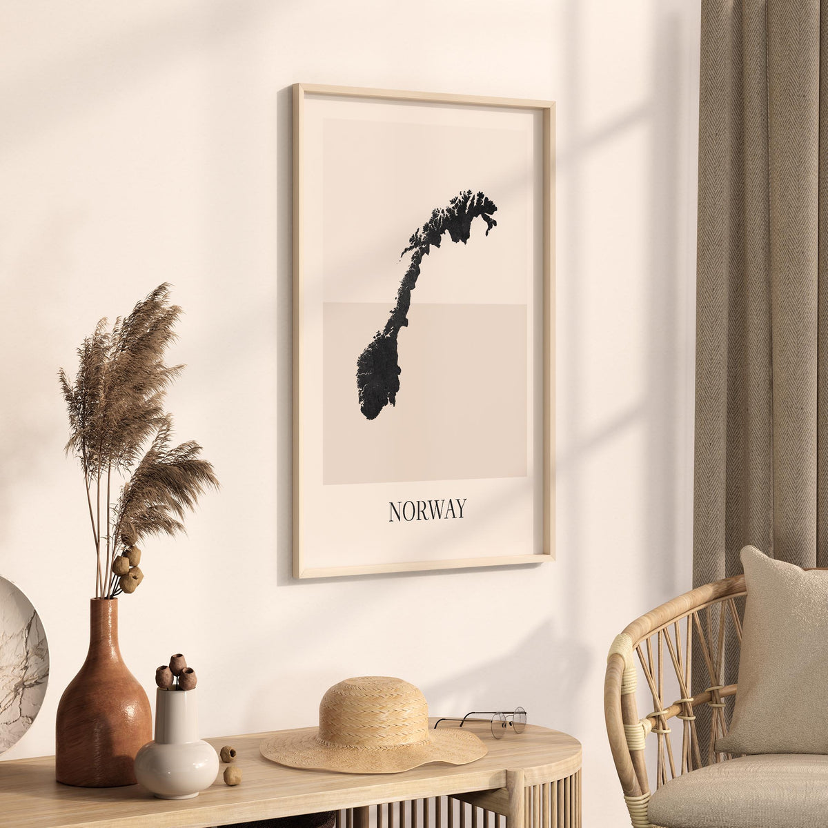 norway map poster - minimalist boho wall art - digital download - image 2
