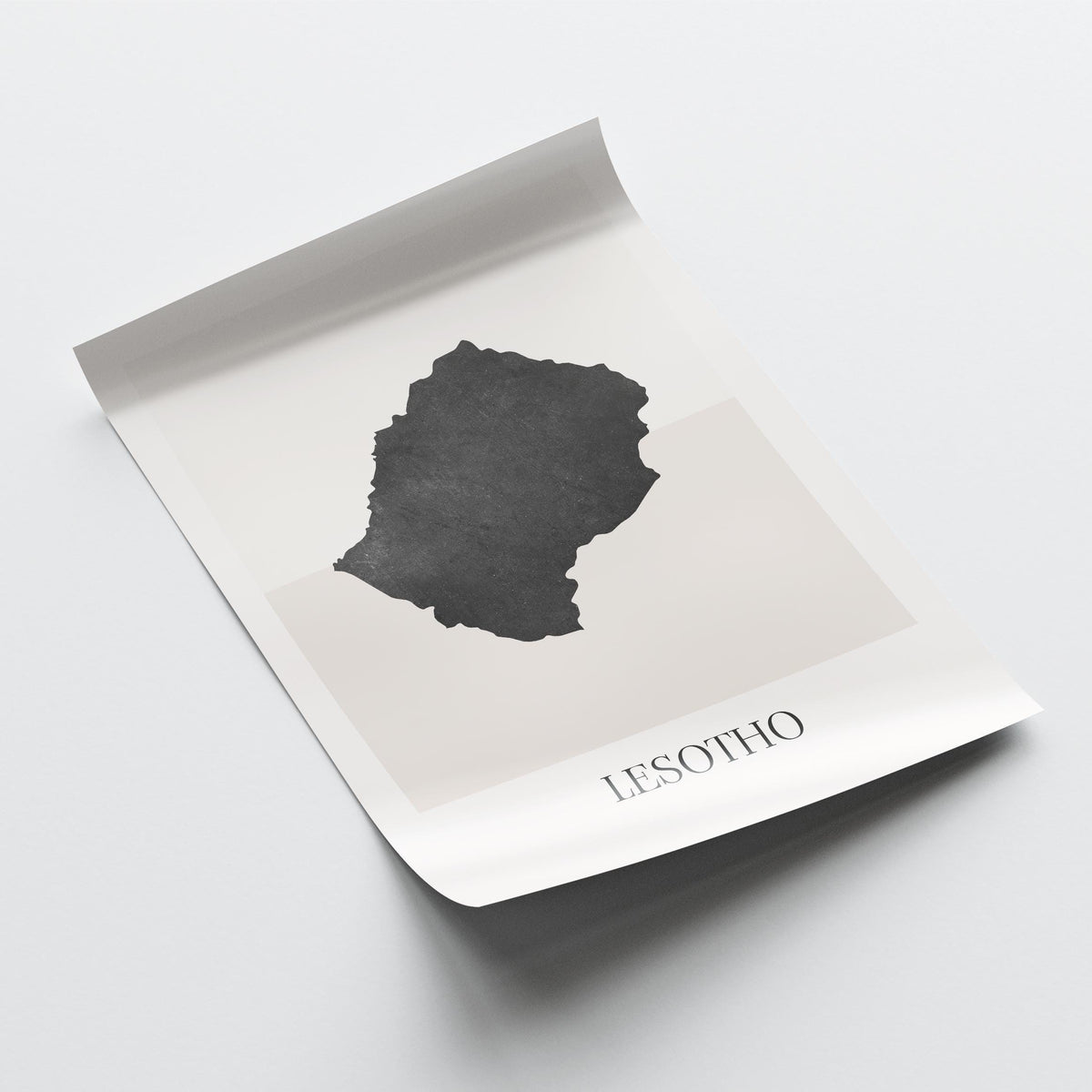 lesotho map poster - minimalist boho wall art - digital download - image 4