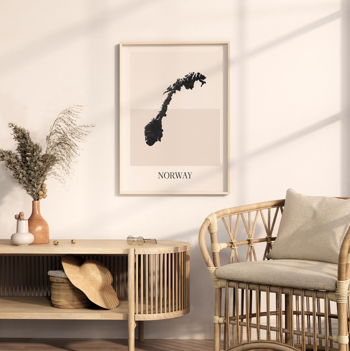 norway map poster - minimalist boho wall art - digital download - image 3