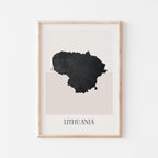 lithuania map poster - minimalist boho wall art - digital download - image 1