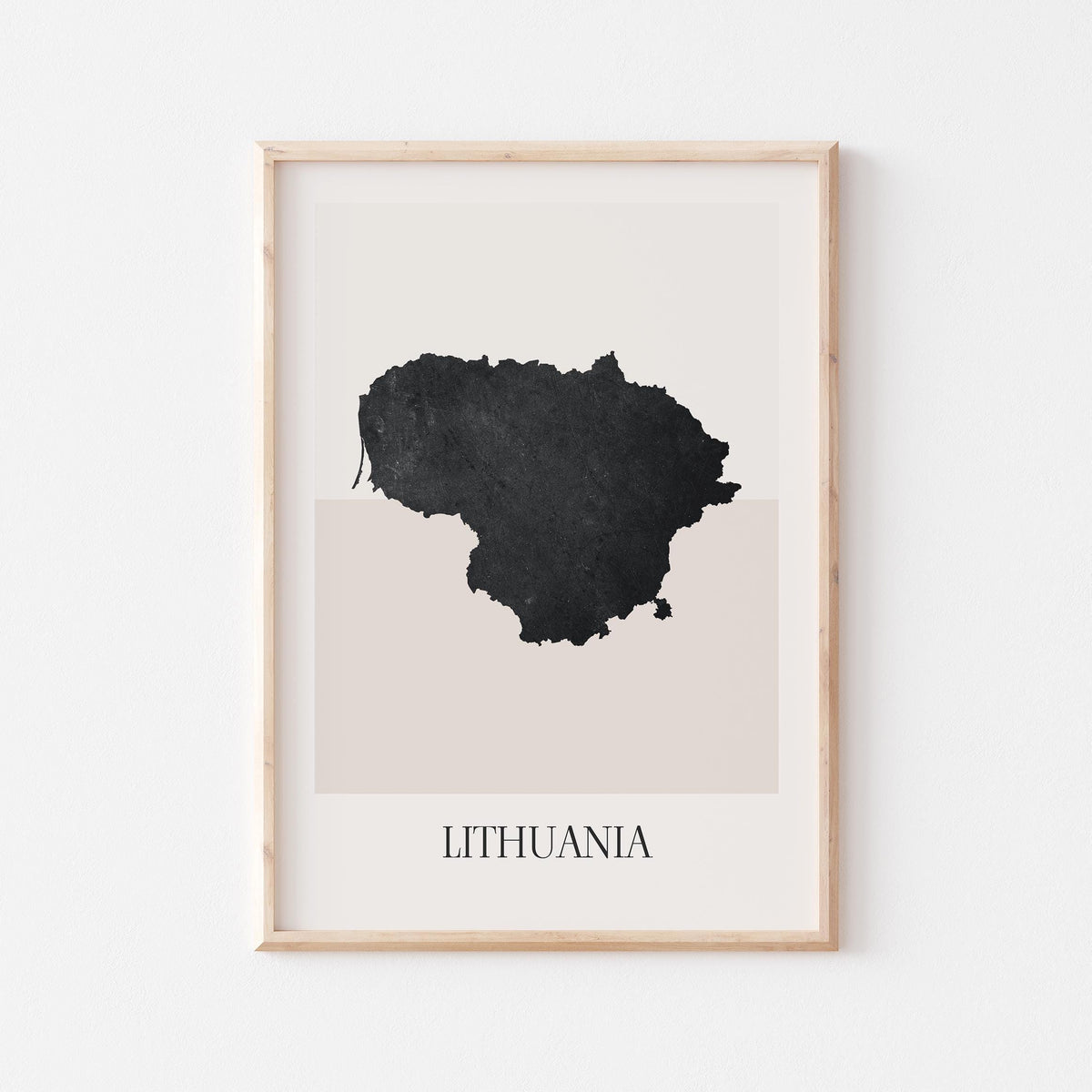 lithuania map poster - minimalist boho wall art - digital download - image 1