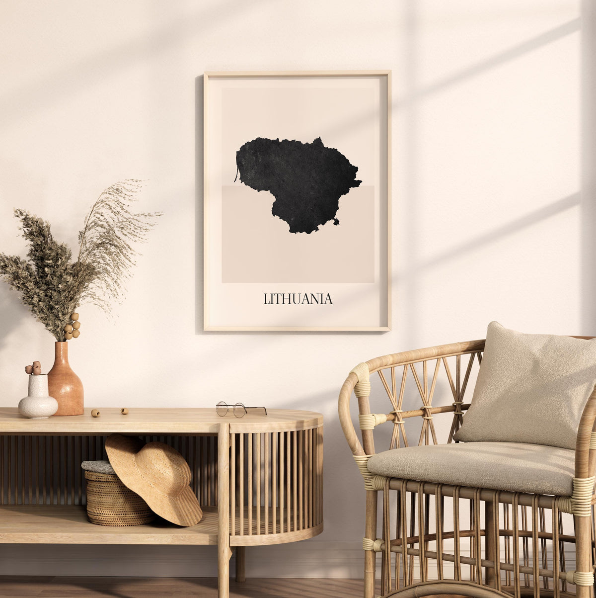 lithuania map poster - minimalist boho wall art - digital download - image 3