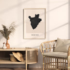burundi map poster - minimalist boho wall art - digital download - image 3