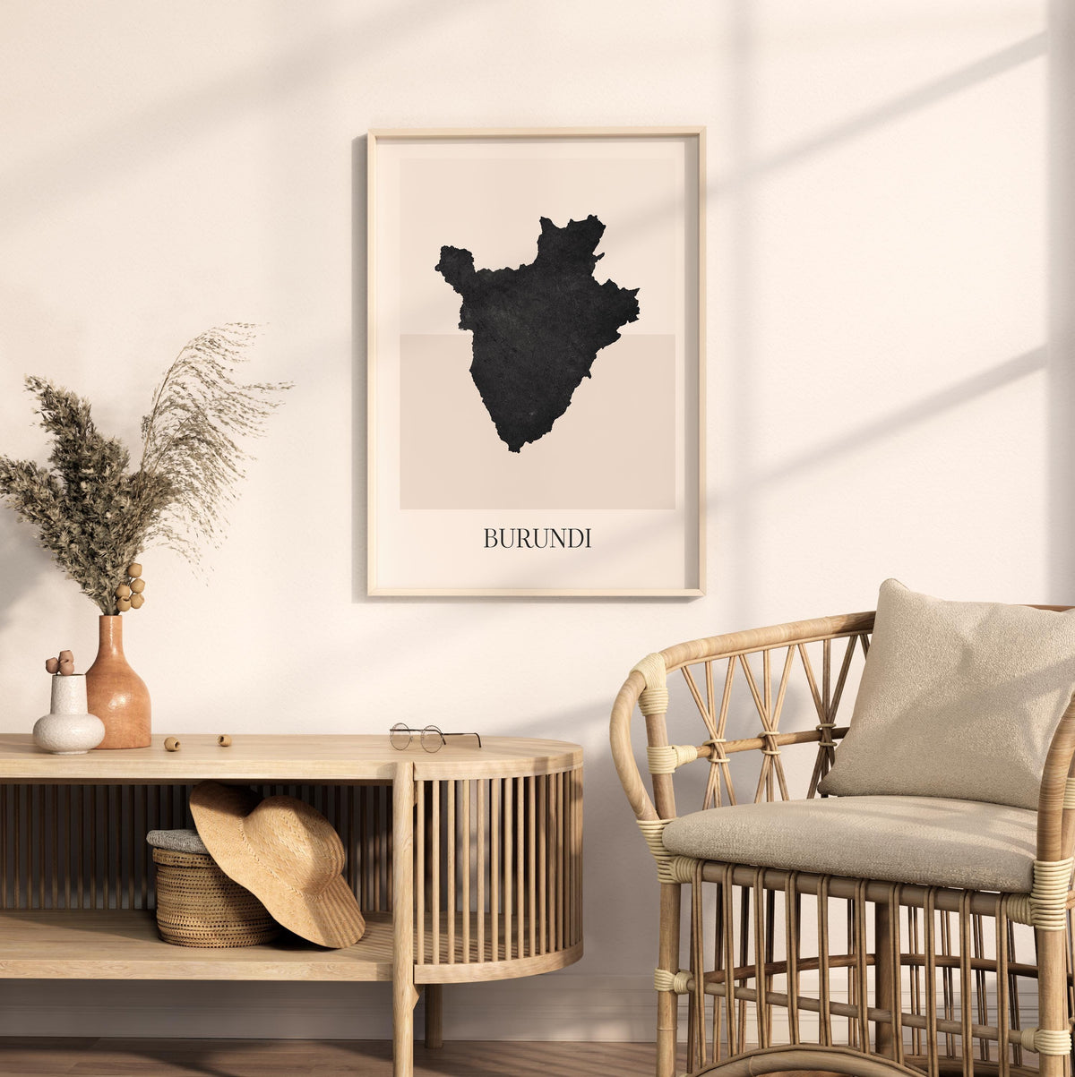 burundi map poster - minimalist boho wall art - digital download - image 3