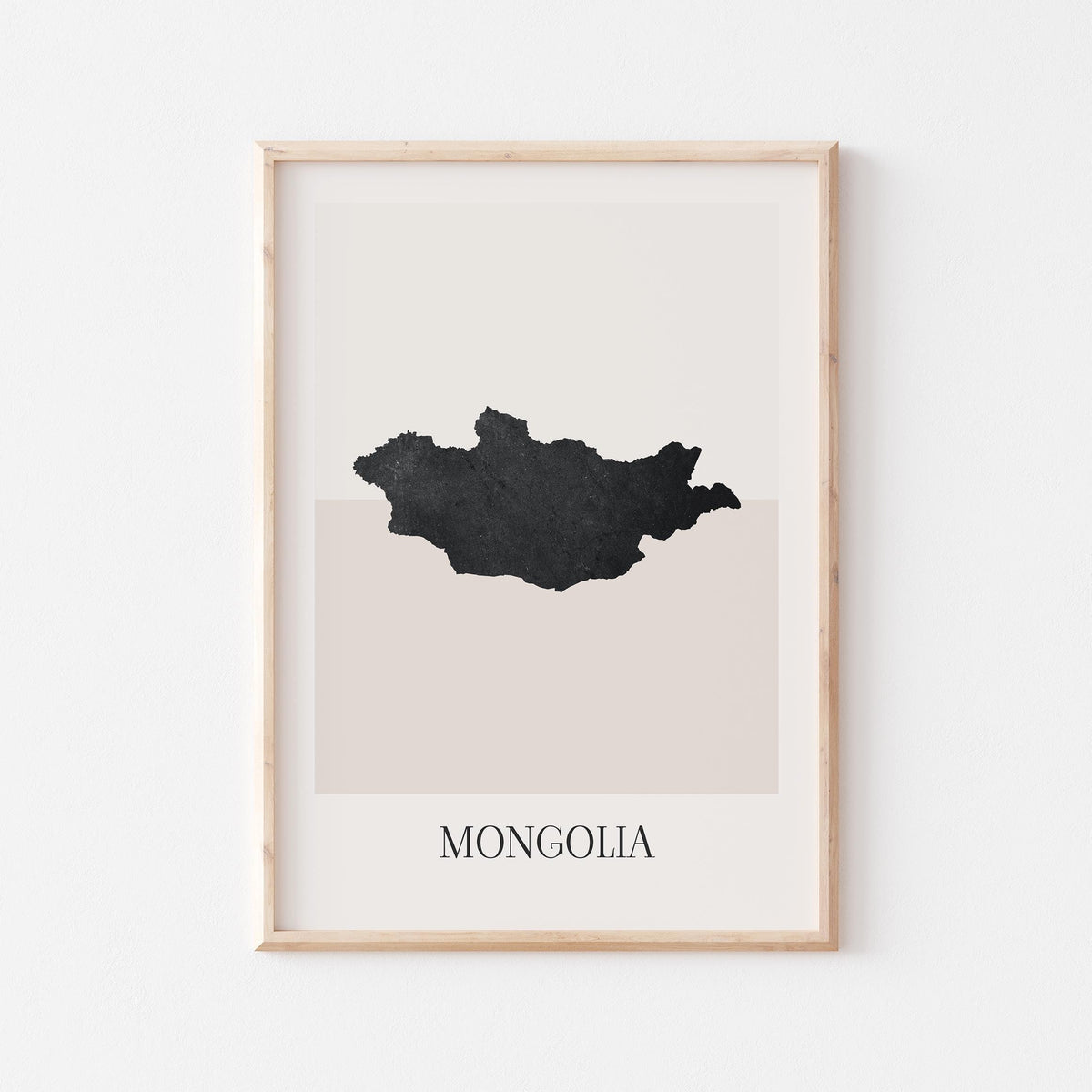 mongolia map poster - minimalist boho wall art - digital download - image 1