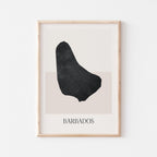 barbados map poster - minimalist boho wall art - digital download - image 1