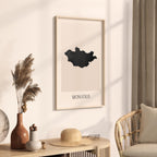 mongolia map poster - minimalist boho wall art - digital download - image 2