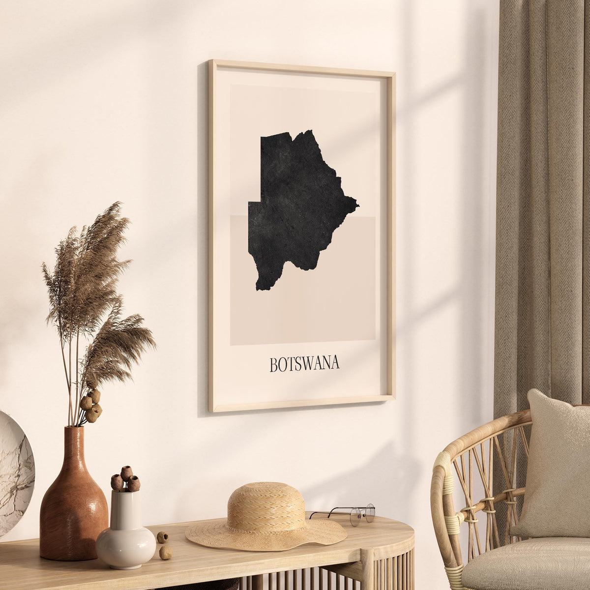 botswana map poster - minimalist boho wall art - digital download - image 2