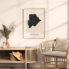 botswana map poster - minimalist boho wall art - digital download - image 3