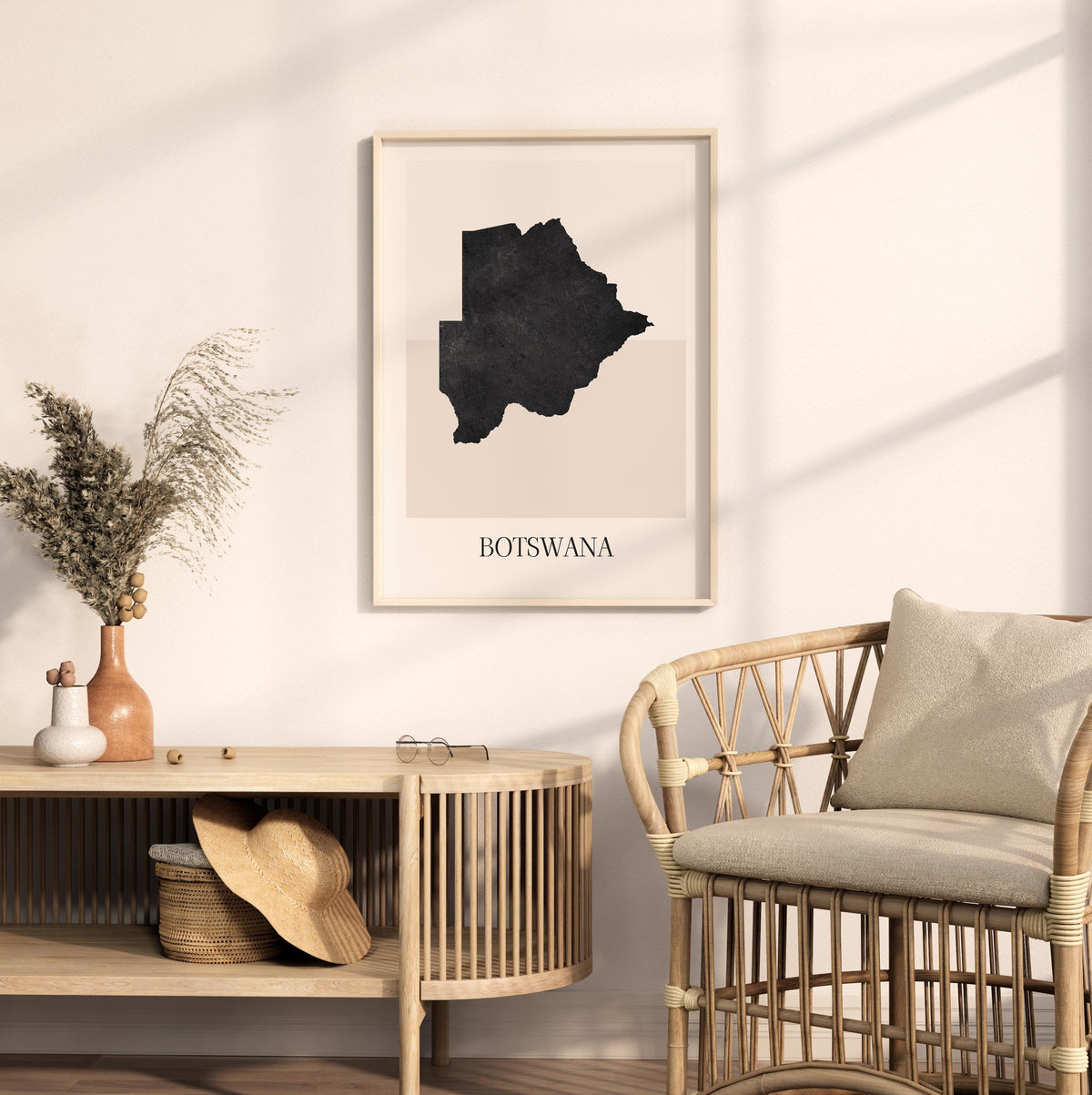 botswana map poster - minimalist boho wall art - digital download - image 3