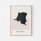 congo map poster - minimalist boho wall art - digital download - image 1