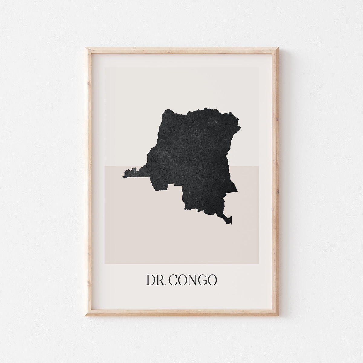 congo map poster - minimalist boho wall art - digital download - image 1