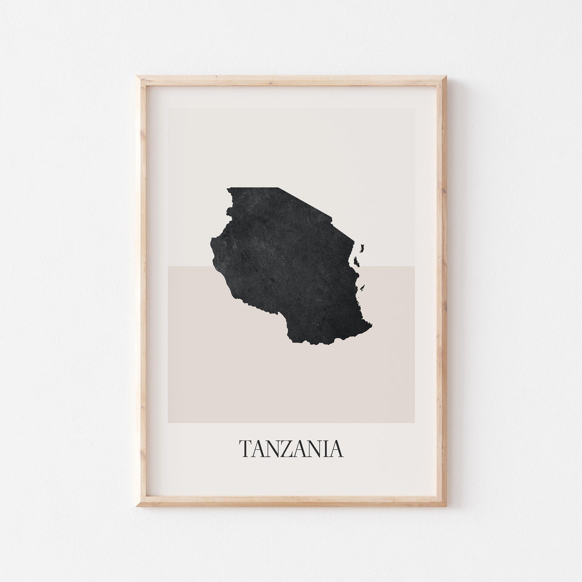 tanzania map poster - minimalist boho wall art - digital download - image 1