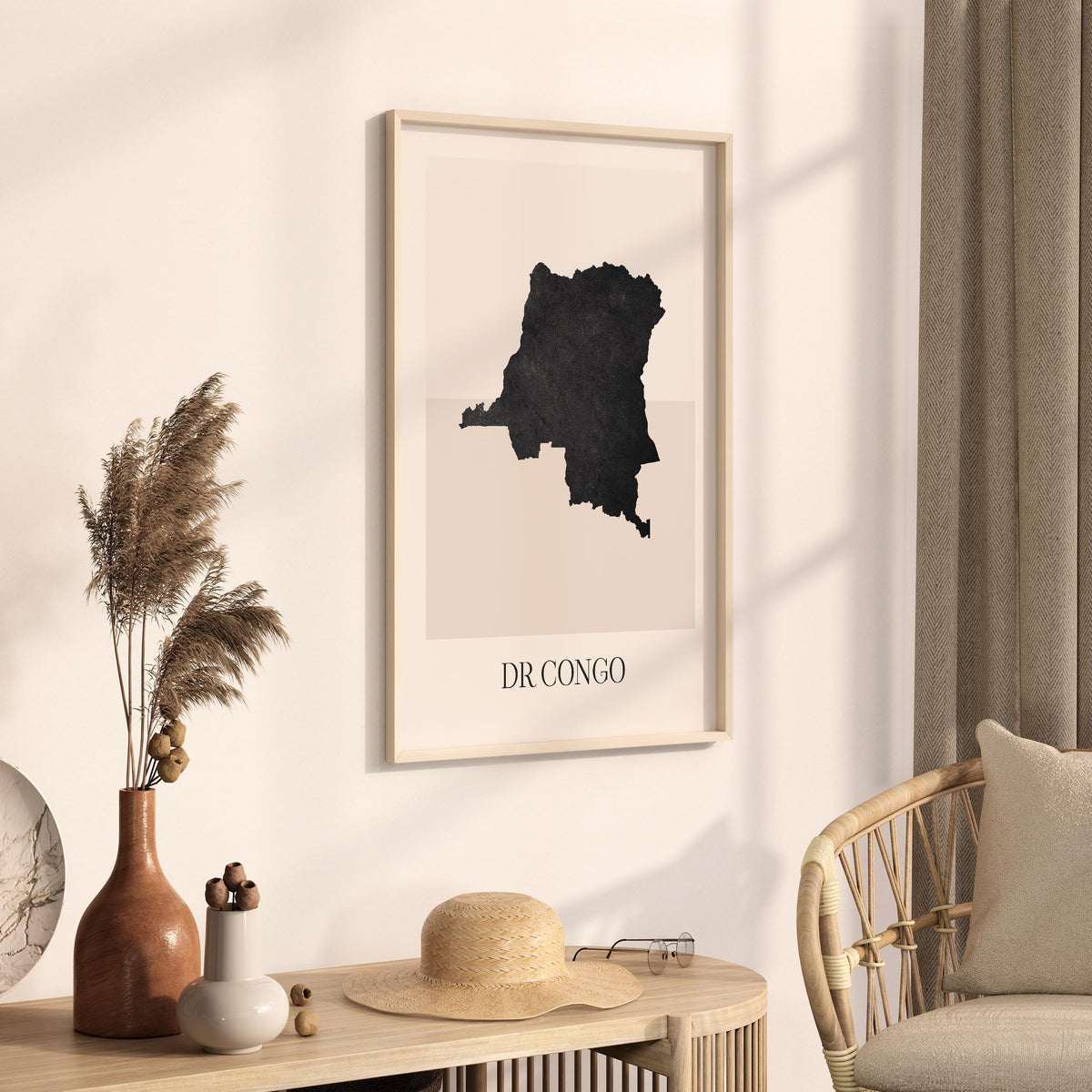 congo map poster - minimalist boho wall art - digital download - image 2